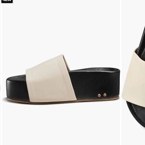 Beek Cream and Black Mules